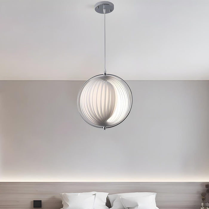 Pleated Blinds Globe LED Pendant Light - Modern Design, Ambient Illumination for Dining Room, Living Room, Bedroom