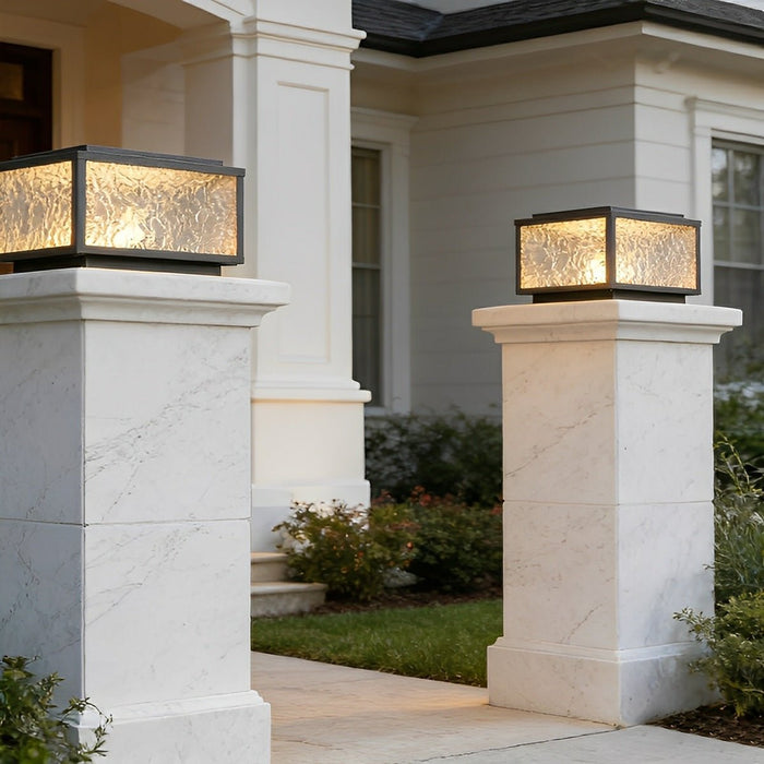 Modern Outdoor Solar Fence Post Light - Waterproof LED Deck and Patio Lighting