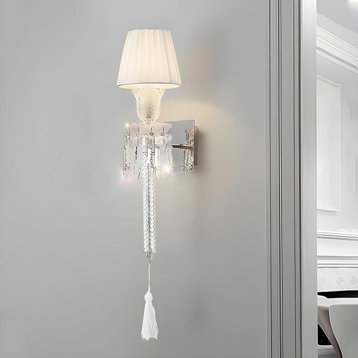 Modern Luxury Indoor Wall Sconces - White Fabric Shade, Elegant Design for Living Room