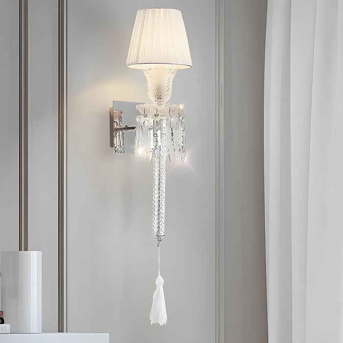 Modern Luxury Indoor Wall Sconces - White Fabric Shade, Elegant Design for Living Room