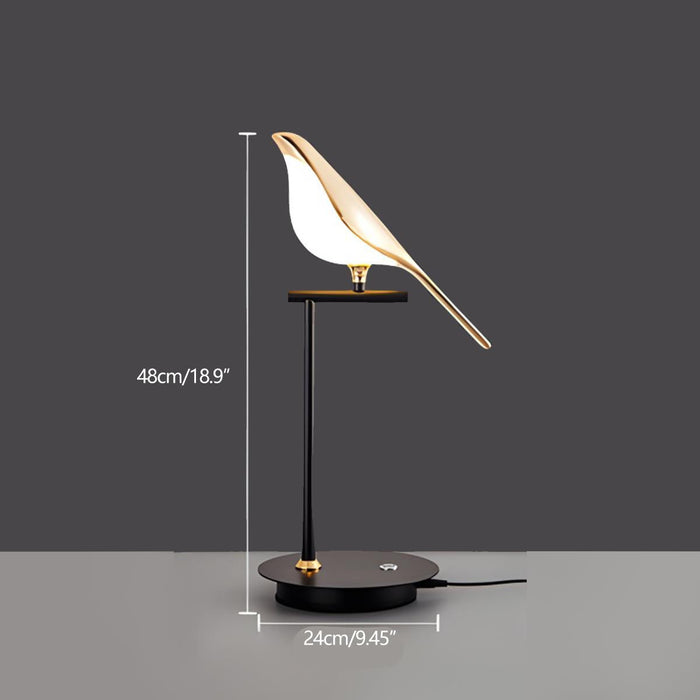 Magpie Bird LED Desk Lamp - Modern Luxury Indoor Lighting, Artistic Table Light