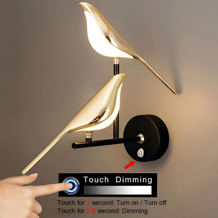 Magpie Bird LED Indoor Wall Sconce - Modern Luxury Design, Artistic Lighting Fixture