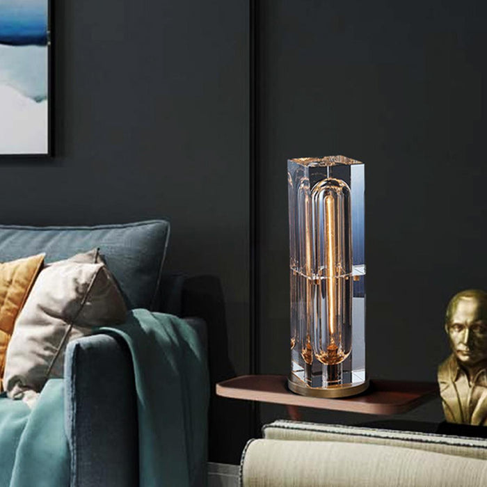 Square Crystal Desk Lamp - Modern Luxury LED Table Light for Indoor Decor