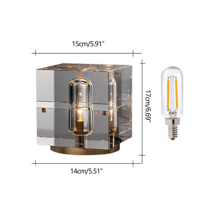 Square Crystal Desk Lamp - Modern Luxury LED Table Light for Indoor Decor