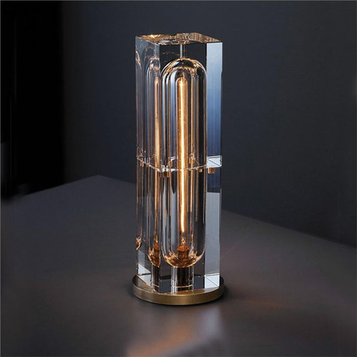 Square Crystal Desk Lamp - Modern Luxury LED Table Light for Indoor Decor
