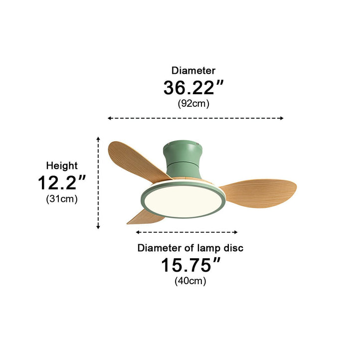 Modern Minimalist Ceiling Fan Light - 15.7 Inch Lampshade, 6-Speed Reversible Airflow