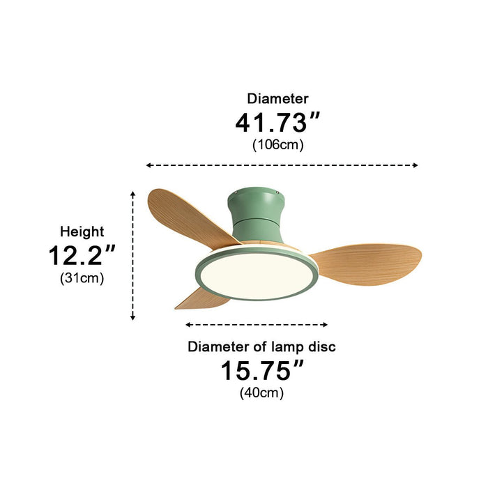 Modern Minimalist Ceiling Fan Light - 15.7 Inch Lampshade, 6-Speed Reversible Airflow