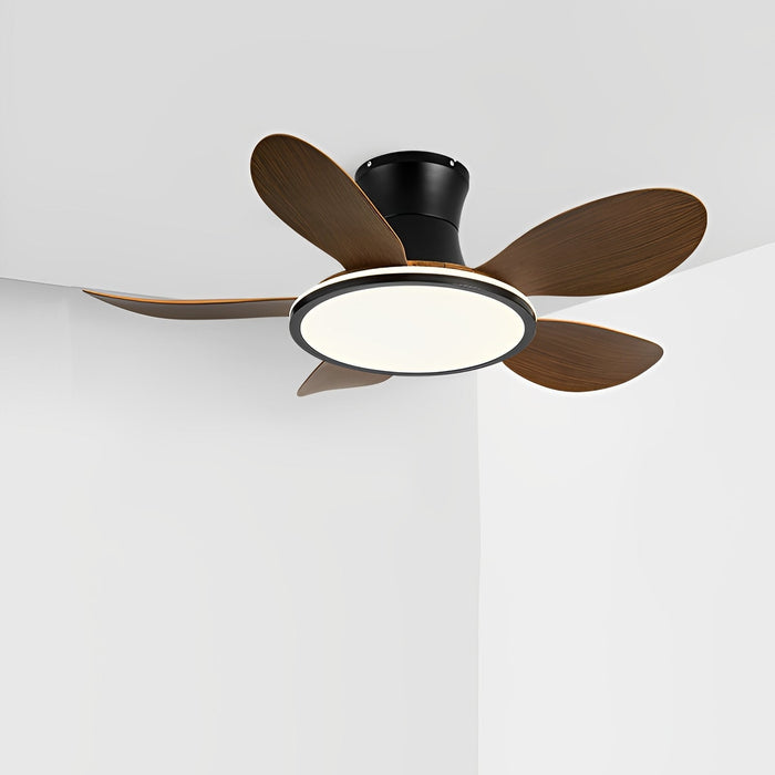 Modern Minimalist Ceiling Fan Light - 15.7 Inch Lampshade, 6-Speed Reversible Airflow