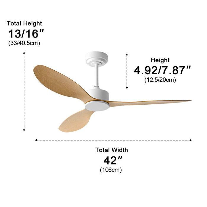 DC Motor Ceiling Fan, 3-Blade Modern Minimalist, 6-Speed Reversible Airflow for Living Room/Bedroom