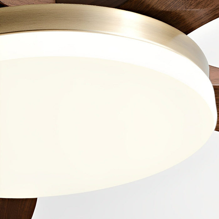 DC Motor Ceiling Fan, Reversible LED Light, Modern Minimalist, 6-Speed, Quiet Wood Blades for Bedroom/Living Room