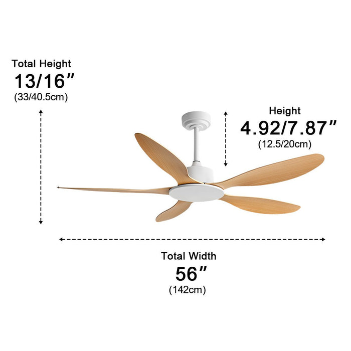 Ceiling Fan - Modern Minimalist 5-Blade, DC Motor, Reversible Airflow