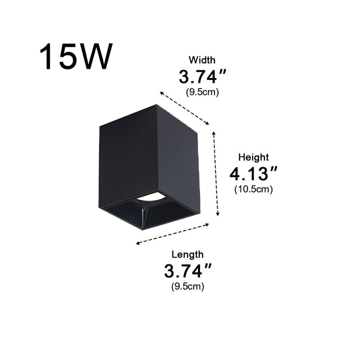 Modern Minimalist Aluminum Square COB Ceiling Spot Light - Recessed/Surface Mount, Directional Lighting