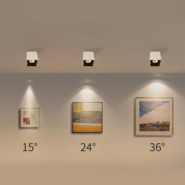 Modern Minimalist Aluminum Square COB Ceiling Spot Light - Recessed/Surface Mount, Directional Lighting