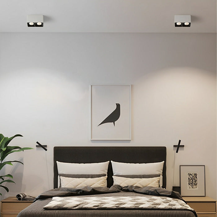Modern Minimalist Aluminum Square COB Ceiling Spot Light - Recessed/Surface Mount, Directional Lighting