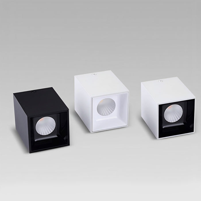 Modern Minimalist Aluminum Square COB Ceiling Spot Light - Recessed/Surface Mount, Directional Lighting