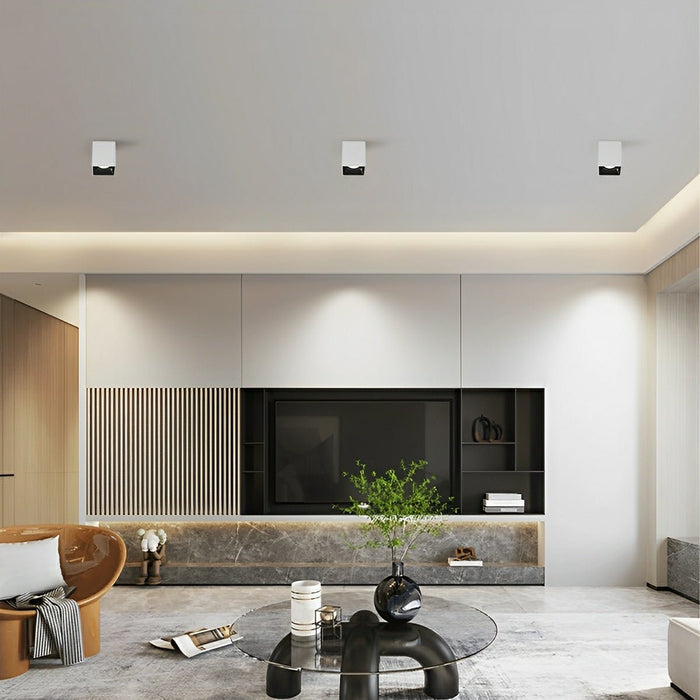Modern Minimalist Aluminum Square COB Ceiling Spot Light - Recessed/Surface Mount, Directional Lighting