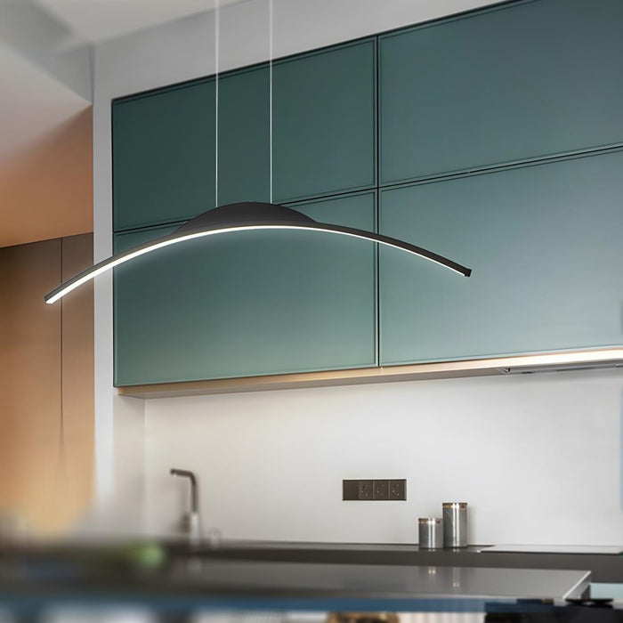 Arc Arch Long Strip LED Pendant Light - Modern Minimalist Design, Overhead Ceiling Fixture, Contemporary Lighting