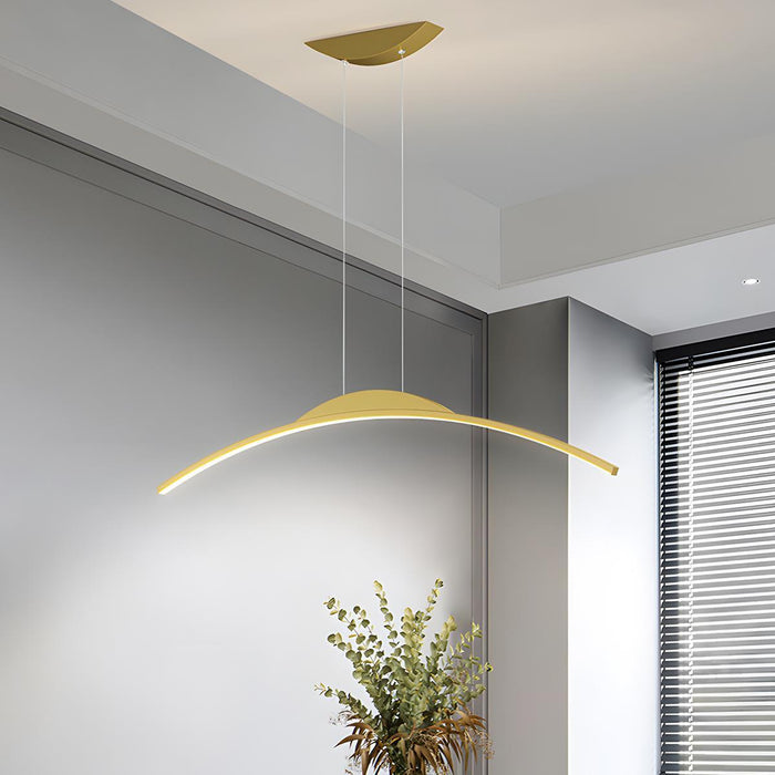 Arc Arch Long Strip LED Pendant Light - Modern Minimalist Design, Overhead Ceiling Fixture, Contemporary Lighting