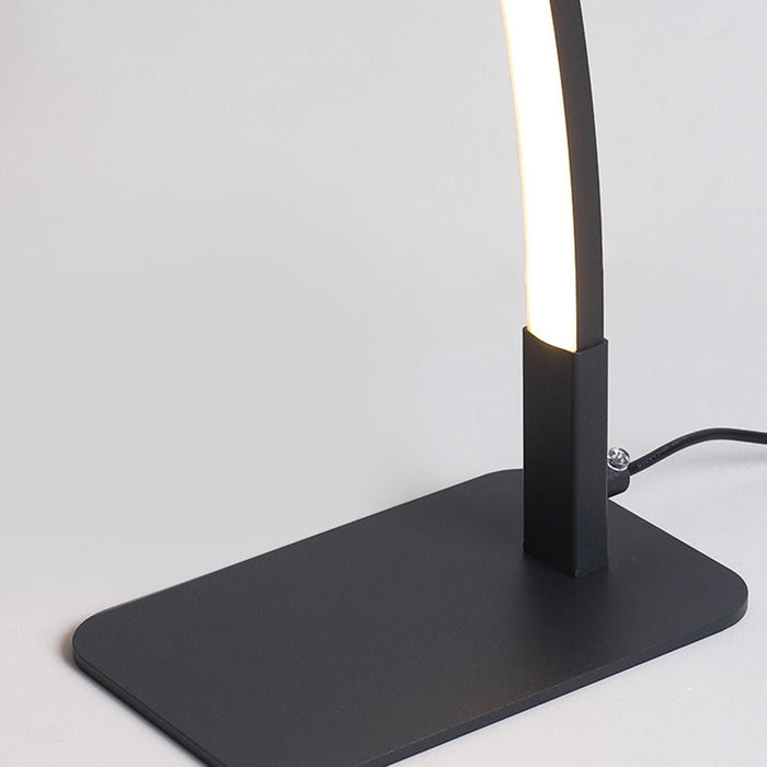 Modern Minimalist Arc LED Dimming Table Lamp - Stepless Brightness Control, Contemporary Desk Light, Bedside Nightstand Accent