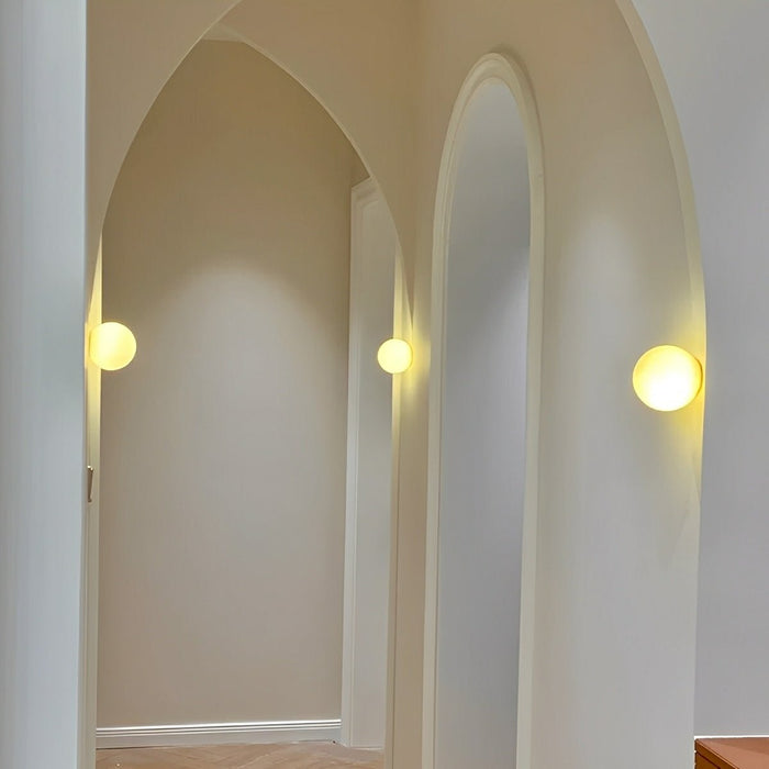 Modern Minimalist Bauhaus Globe Wall Sconce - LED Art Shade Lighting for Living Room, Bedroom, Hallway