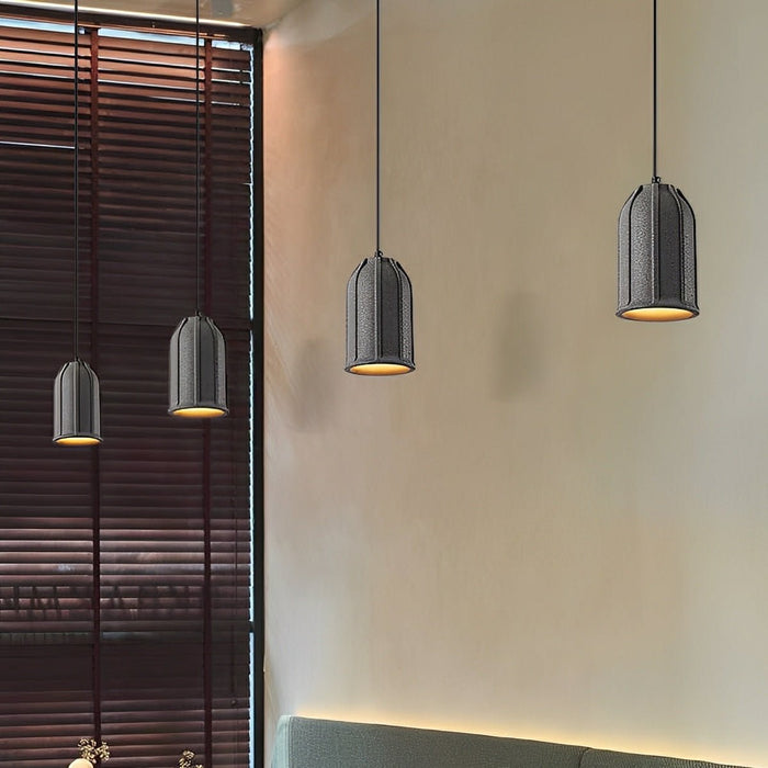 Bell Cement LED Pendant Light - Modern Minimalist Industrial Design, Contemporary Overhead Lighting