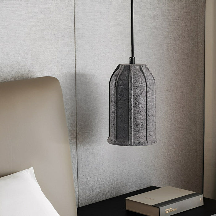 Bell Cement LED Pendant Light - Modern Minimalist Industrial Design, Contemporary Overhead Lighting