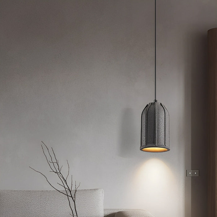 Bell Cement LED Pendant Light - Modern Minimalist Industrial Design, Contemporary Overhead Lighting