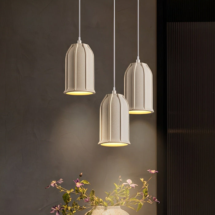 Bell Cement LED Pendant Light - Modern Minimalist Industrial Design, Contemporary Overhead Lighting
