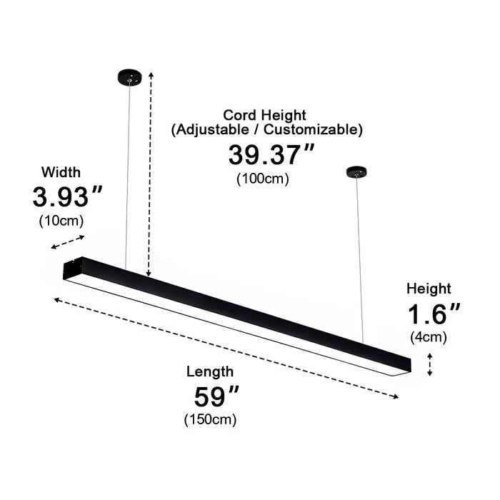 LED Strip Ceiling Light - Modern Minimalist Linear Fixture for Office/Commercial Spaces