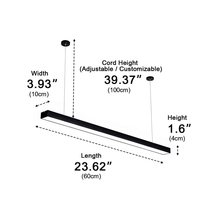 LED Strip Ceiling Light - Modern Minimalist Linear Fixture for Office/Commercial Spaces