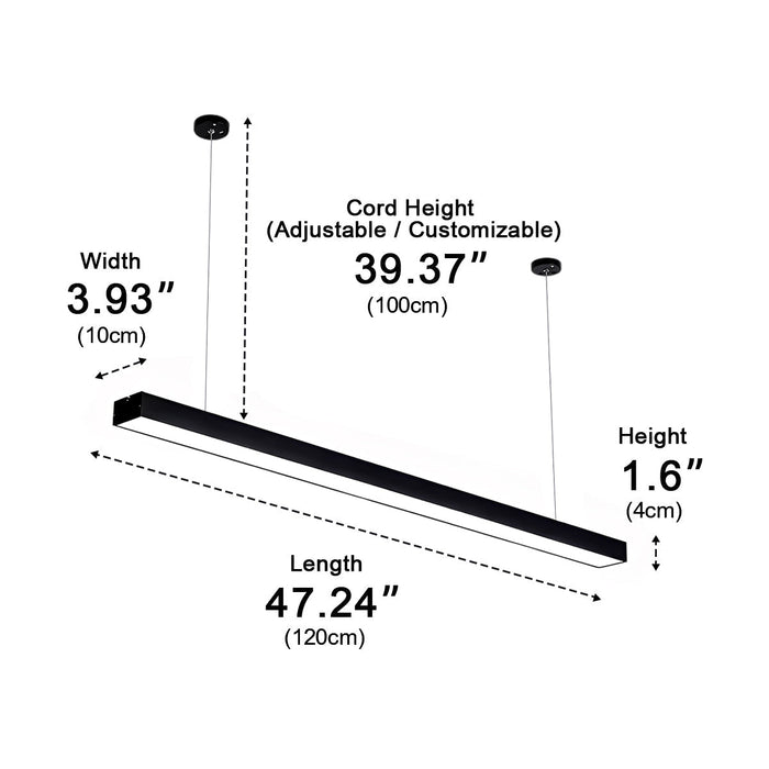 LED Strip Ceiling Light - Modern Minimalist Linear Fixture for Office/Commercial Spaces