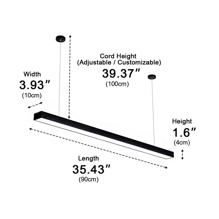 LED Strip Ceiling Light - Modern Minimalist Linear Fixture for Office/Commercial Spaces