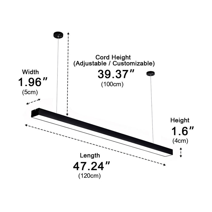 LED Strip Ceiling Light - Modern Minimalist Linear Fixture for Office/Commercial Spaces