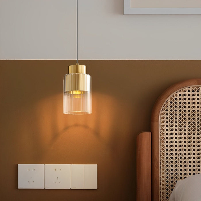 Nordic Modern Minimalist Chandelier - Glass Brass Bedside Pendant Light
