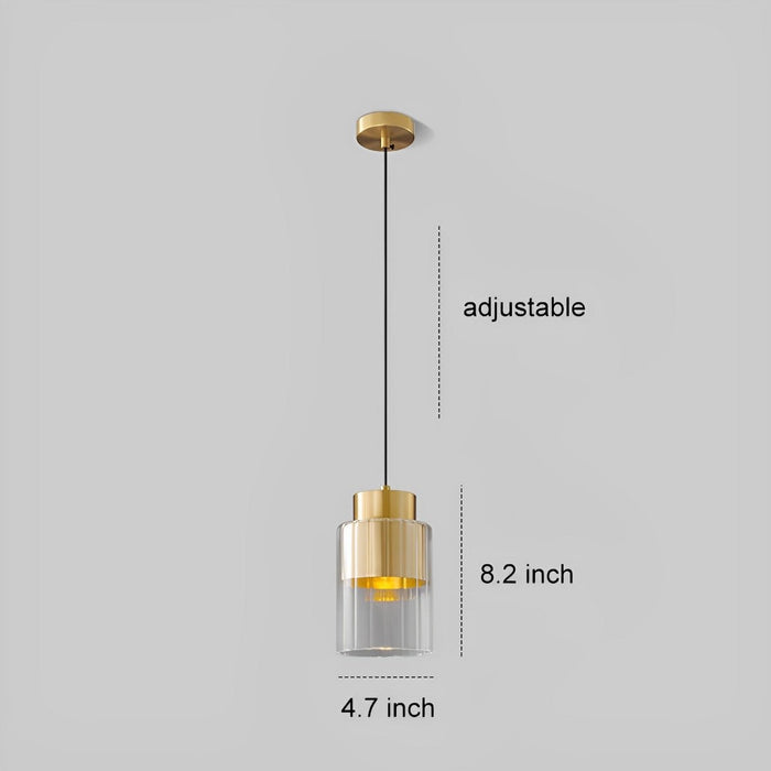 Nordic Modern Minimalist Chandelier - Glass Brass Bedside Pendant Light