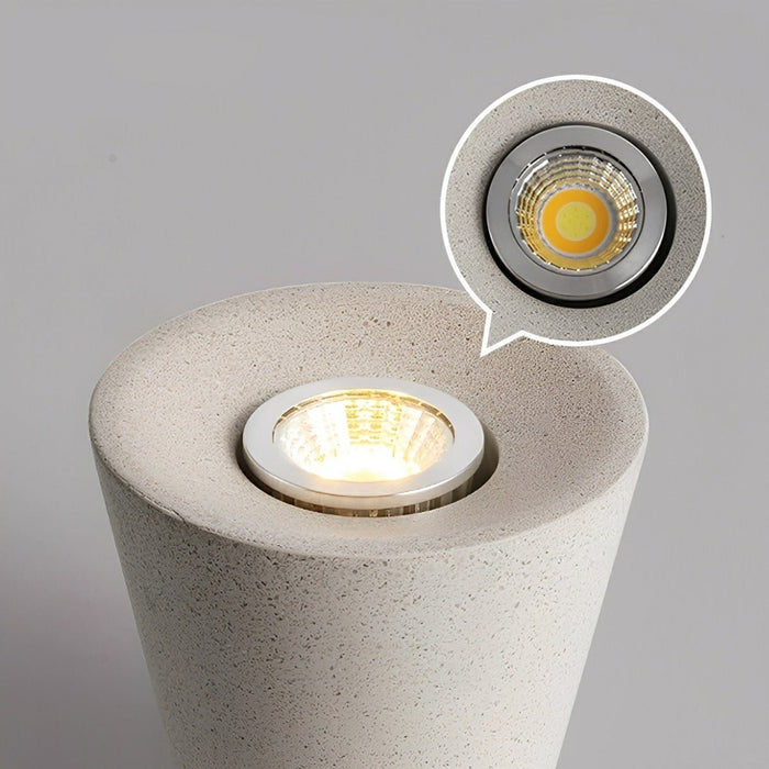 LED Ceiling Light - Modern Minimalist Cone-Shaped Concrete - Indoor Fixture, GU10 Compatible
