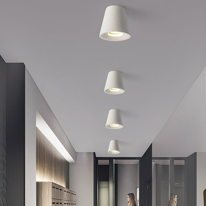 LED Ceiling Light - Modern Minimalist Cone-Shaped Concrete - Indoor Fixture, GU10 Compatible