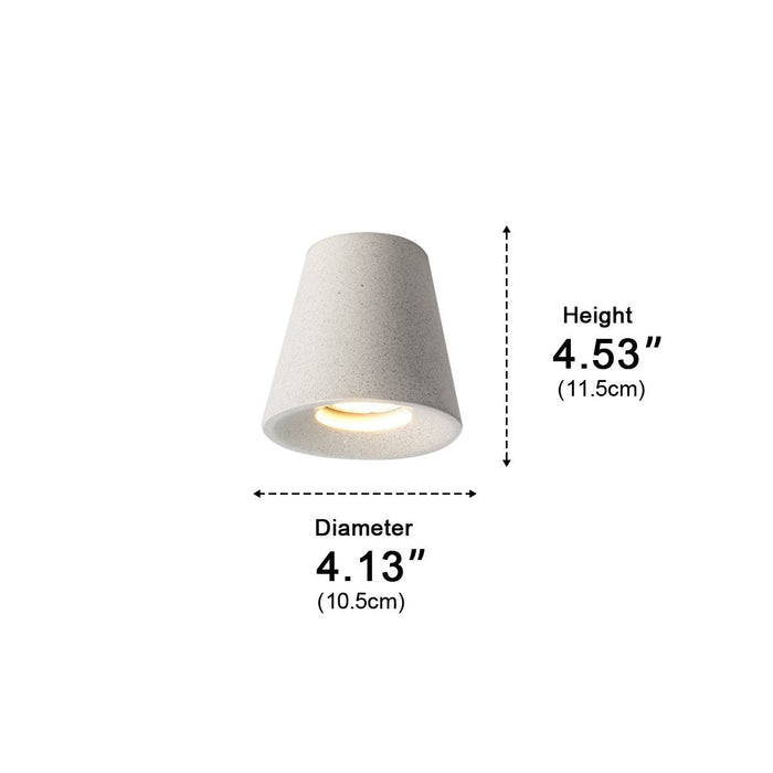 LED Ceiling Light - Modern Minimalist Cone-Shaped Concrete - Indoor Fixture, GU10 Compatible