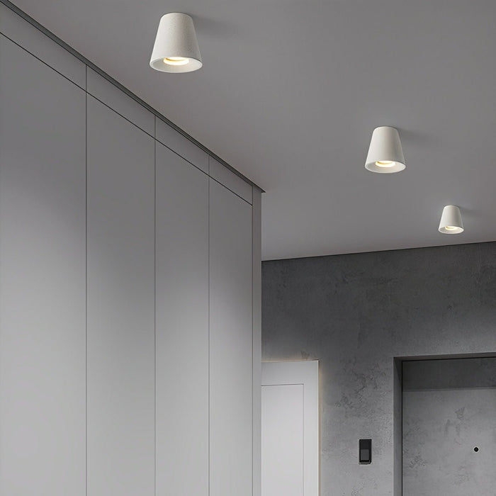 LED Ceiling Light - Modern Minimalist Cone-Shaped Concrete - Indoor Fixture, GU10 Compatible