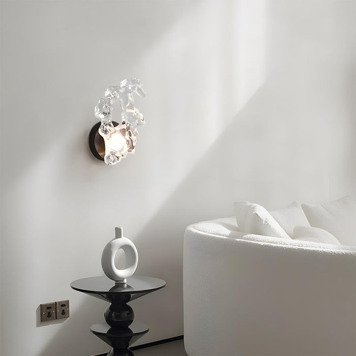 LED Wall Sconce - Modern Clear Wave Design, 3 Color Temperature Modes, Indoor Lighting