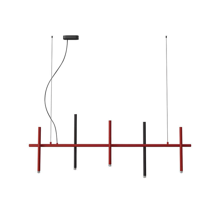 Linear LED Pendant Light - Modern Minimalist Fence Design, Adjustable Height Ceiling Fixture