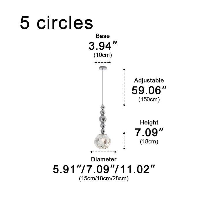 Crystal Globe LED Pendant Light - Modern Minimalist Lava Effect - Indoor Bar, Dining Room, Bedside