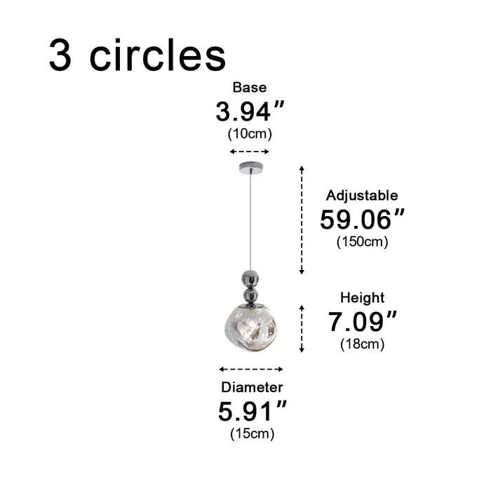 Crystal Globe LED Pendant Light - Modern Minimalist Lava Effect - Indoor Bar, Dining Room, Bedside