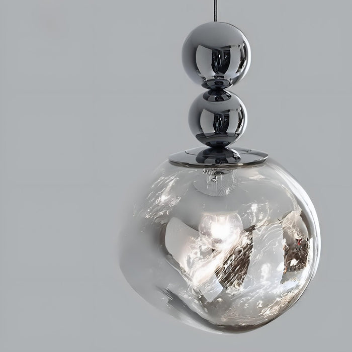 Crystal Globe LED Pendant Light - Modern Minimalist Lava Effect - Indoor Bar, Dining Room, Bedside