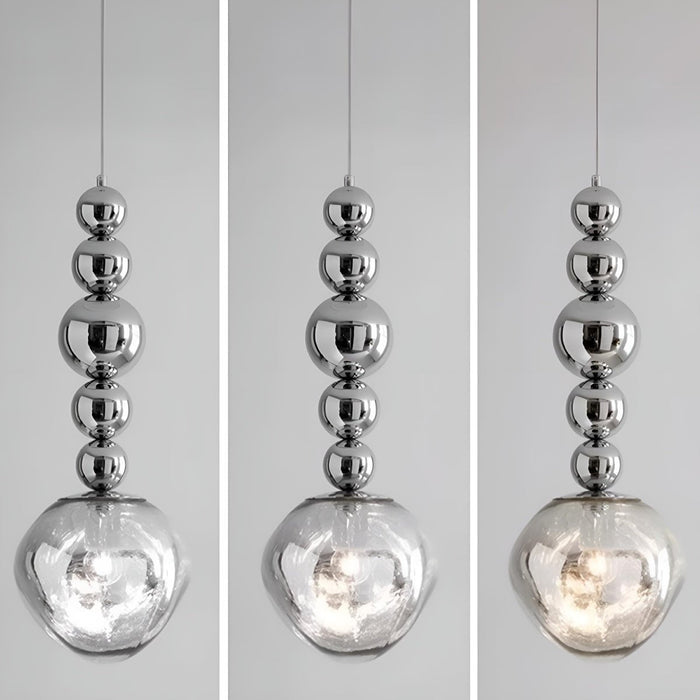 Crystal Globe LED Pendant Light - Modern Minimalist Lava Effect - Indoor Bar, Dining Room, Bedside