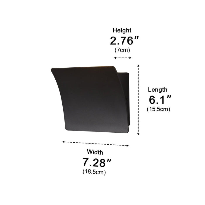 Modern Minimalist Curve LED Indoor Wall Sconce - Warm White Light, Aluminum Design - Hardwired Fixture