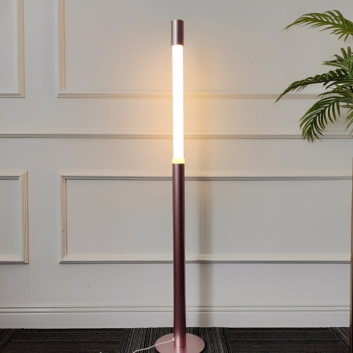 Modern Minimalist Cylinder Adjustable Lift LED Floor Lamp - Stepless Dimming, Sleek Aluminum Design