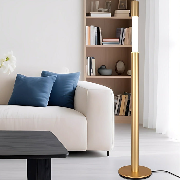 Modern Minimalist Cylinder Adjustable Lift LED Floor Lamp - Stepless Dimming, Sleek Aluminum Design