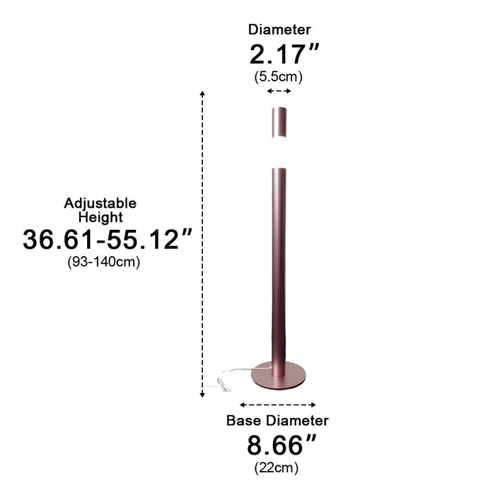 Modern Minimalist Cylinder Adjustable Lift LED Floor Lamp - Stepless Dimming, Sleek Aluminum Design
