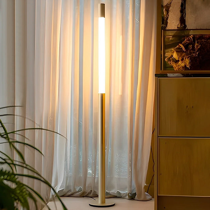 Modern Minimalist Cylinder Adjustable Lift LED Floor Lamp - Stepless Dimming, Sleek Aluminum Design